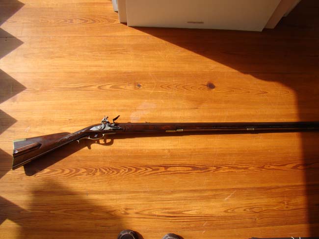 A contemporary Revolutionary War style Pennsylvania Flintlock Long Rifle